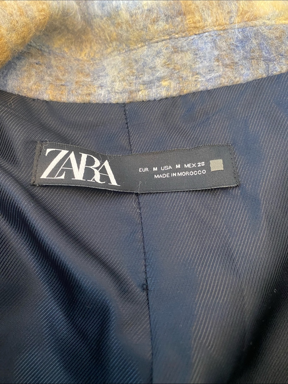 Zara Gray And Mustard Plaid Wool-Blend Shacket View 6